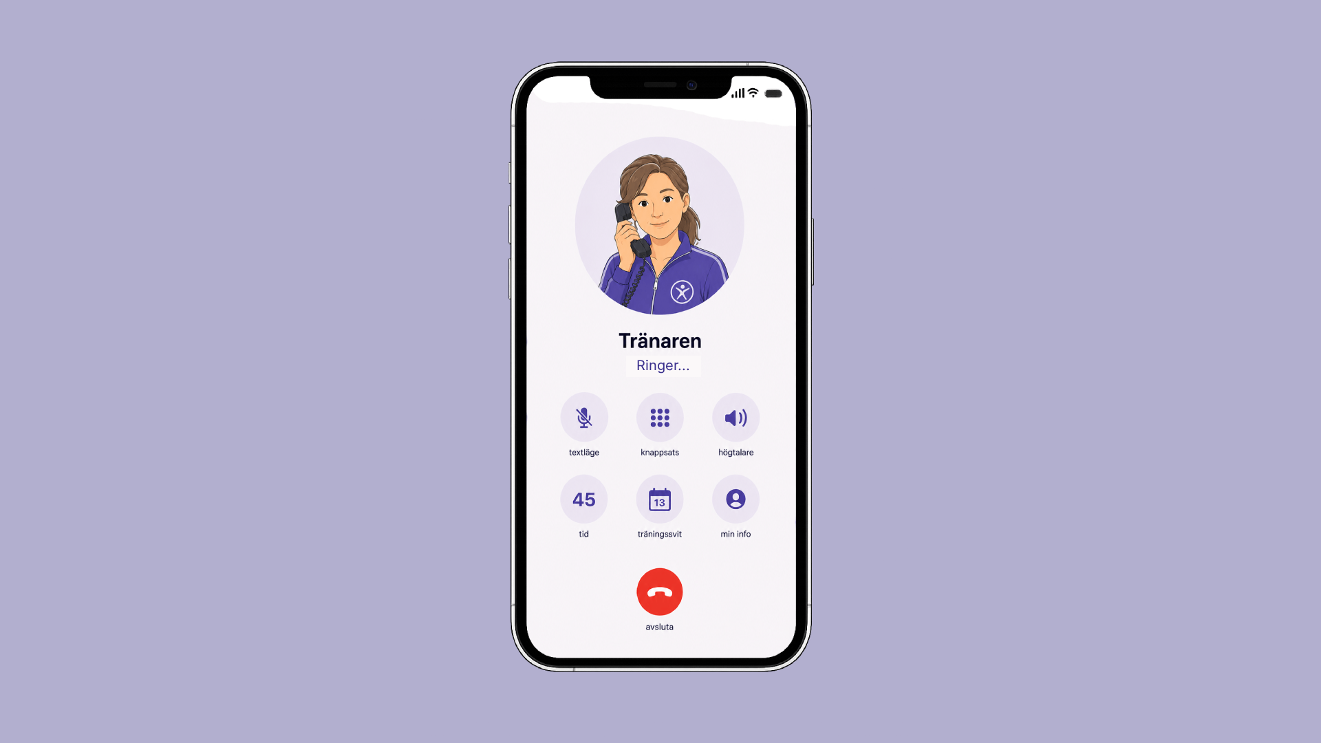 Calling screen with trainer Eva